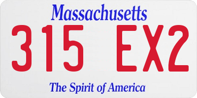 MA license plate 315EX2