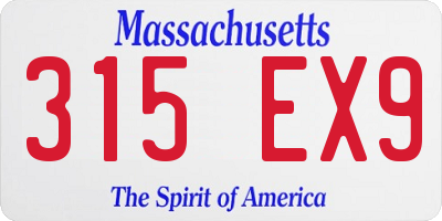 MA license plate 315EX9