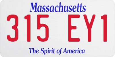 MA license plate 315EY1
