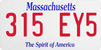 MA license plate 315EY5