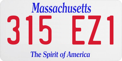 MA license plate 315EZ1