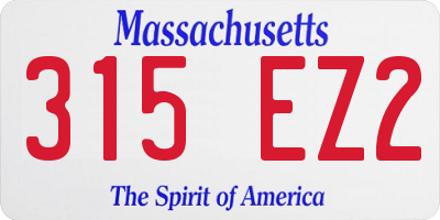 MA license plate 315EZ2