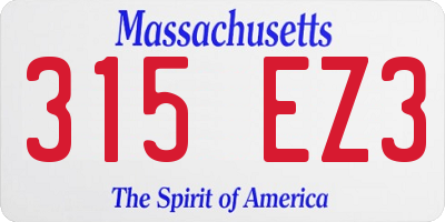 MA license plate 315EZ3