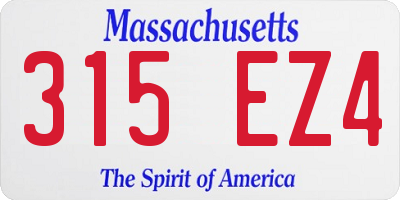 MA license plate 315EZ4
