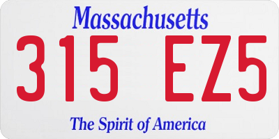 MA license plate 315EZ5