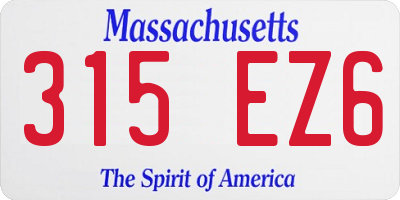 MA license plate 315EZ6