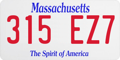 MA license plate 315EZ7