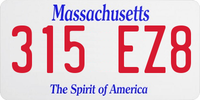 MA license plate 315EZ8