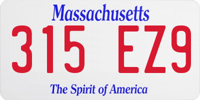 MA license plate 315EZ9