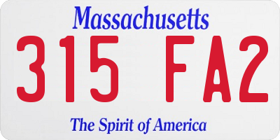 MA license plate 315FA2