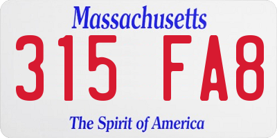 MA license plate 315FA8