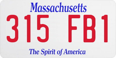 MA license plate 315FB1
