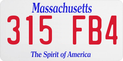 MA license plate 315FB4