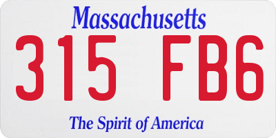 MA license plate 315FB6