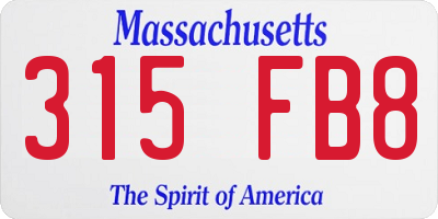 MA license plate 315FB8