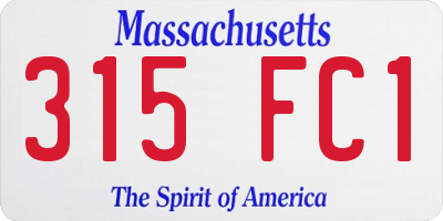 MA license plate 315FC1