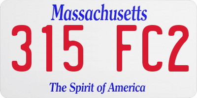 MA license plate 315FC2