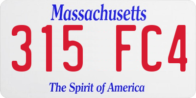 MA license plate 315FC4