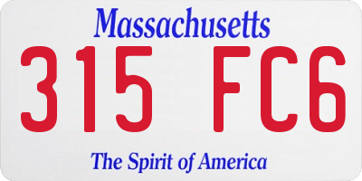 MA license plate 315FC6
