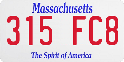 MA license plate 315FC8