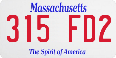 MA license plate 315FD2