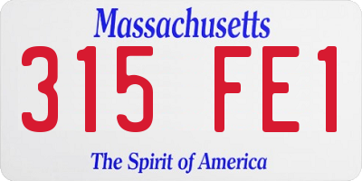 MA license plate 315FE1