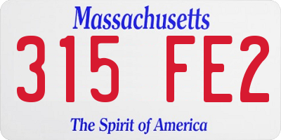 MA license plate 315FE2