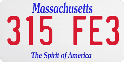 MA license plate 315FE3