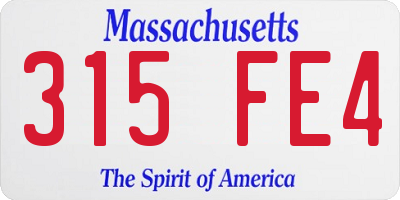MA license plate 315FE4