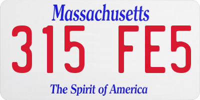 MA license plate 315FE5