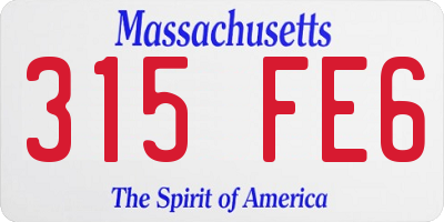 MA license plate 315FE6