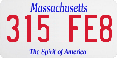 MA license plate 315FE8