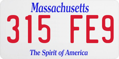 MA license plate 315FE9