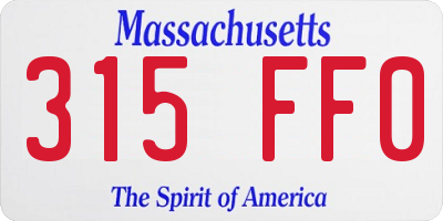 MA license plate 315FF0