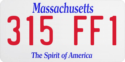 MA license plate 315FF1