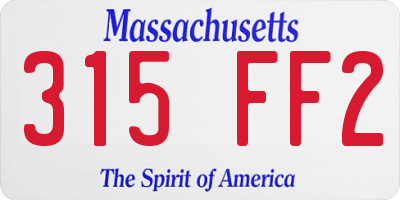 MA license plate 315FF2