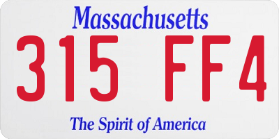 MA license plate 315FF4