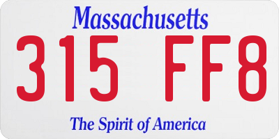 MA license plate 315FF8