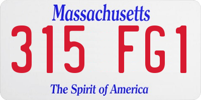 MA license plate 315FG1