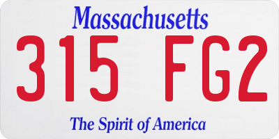 MA license plate 315FG2