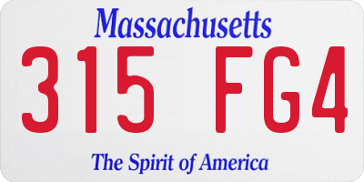 MA license plate 315FG4