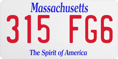 MA license plate 315FG6