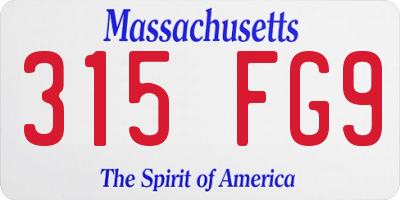 MA license plate 315FG9