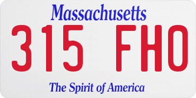 MA license plate 315FH0