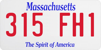 MA license plate 315FH1