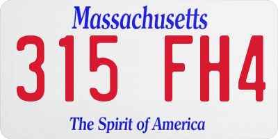 MA license plate 315FH4