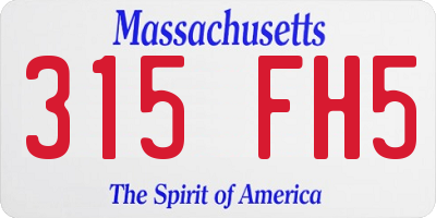 MA license plate 315FH5