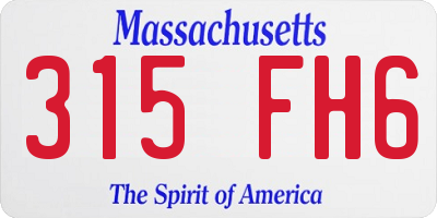 MA license plate 315FH6