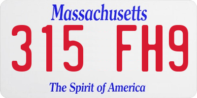 MA license plate 315FH9