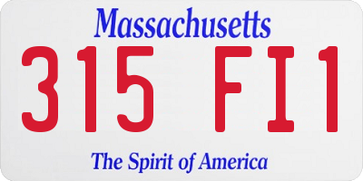 MA license plate 315FI1